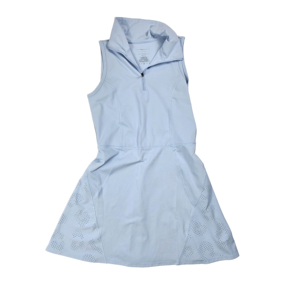 Sincerely Jules Active Blue Collared‎ Perforated Tank Zip Dress Women's Size M